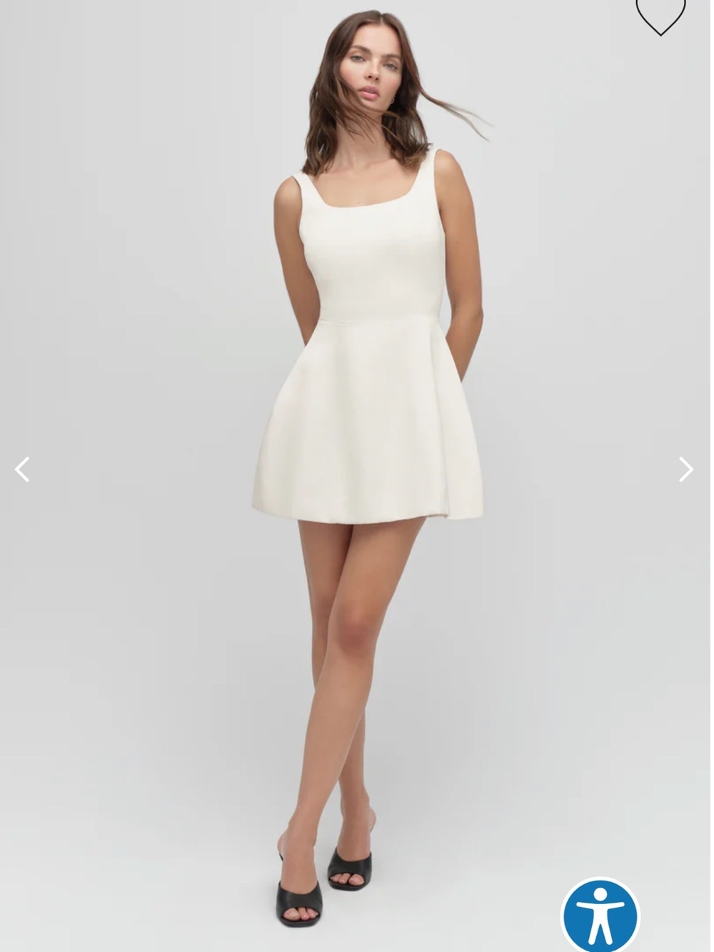 Favorite Daughter Morgan fit and flare mini dress in ivory off white
